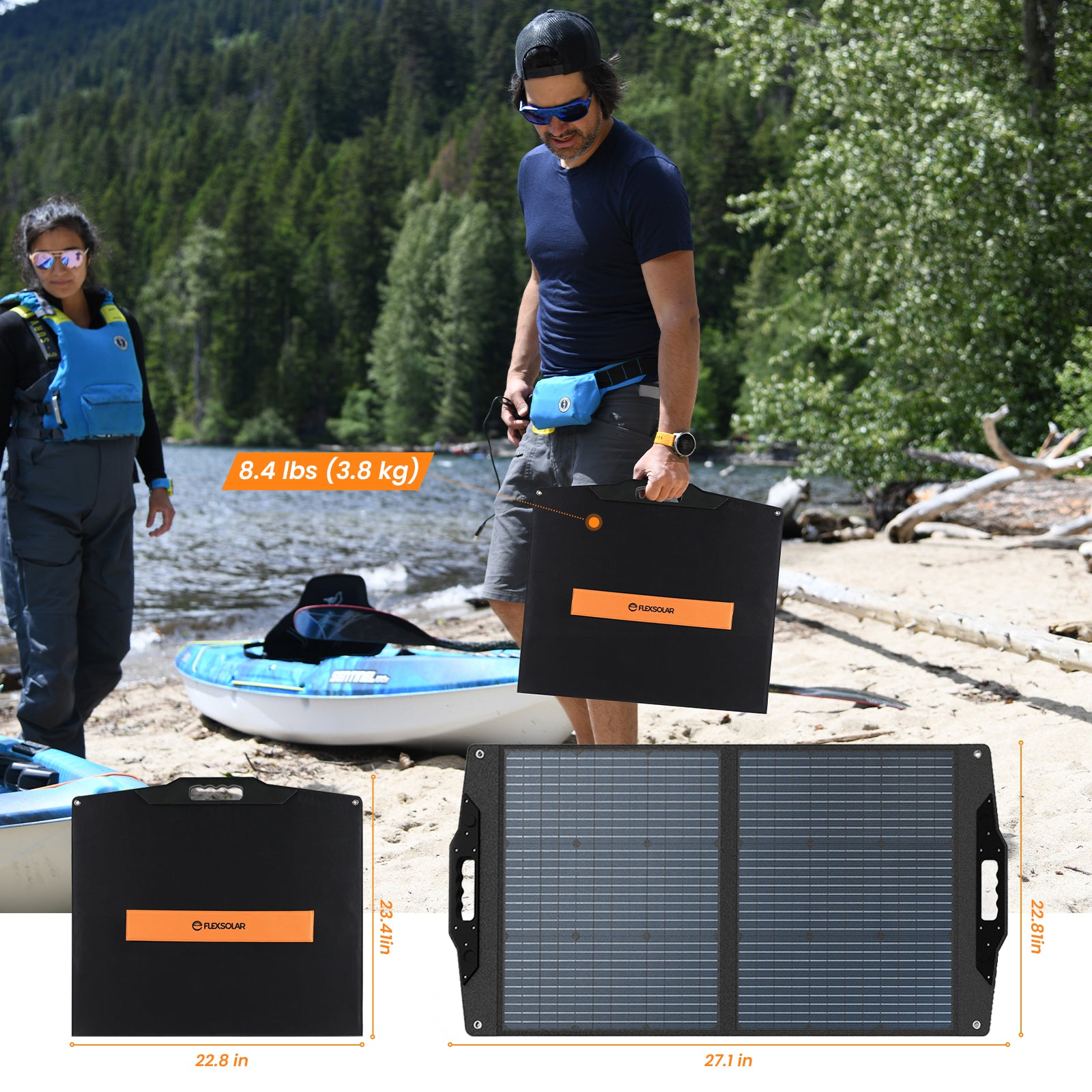 FlexSolar® C100PRO Foldable Solar Panels Charger | 100W