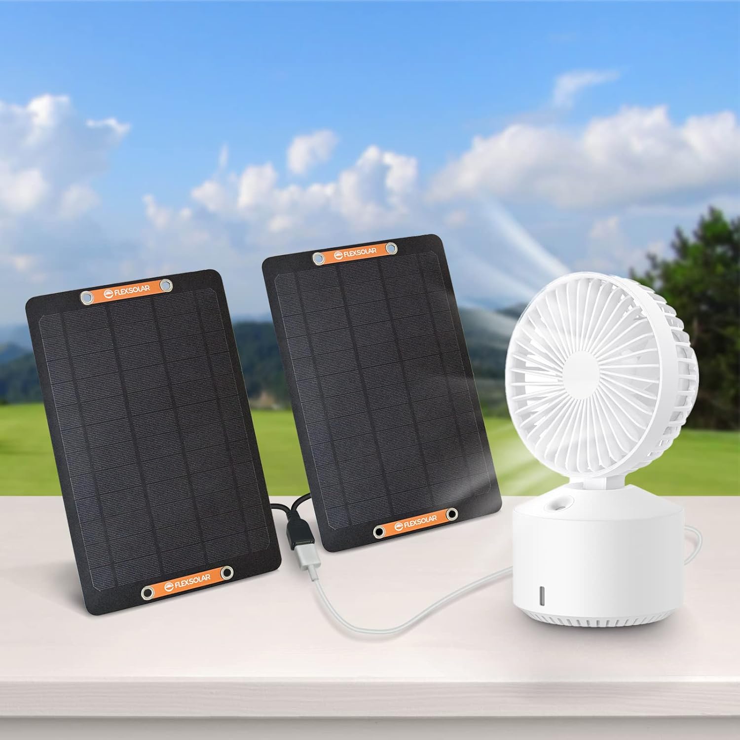 FlexSolar 2-Pack 6W USB Solar Panels for Bicycle & Outdoor Devices | 12W Combined