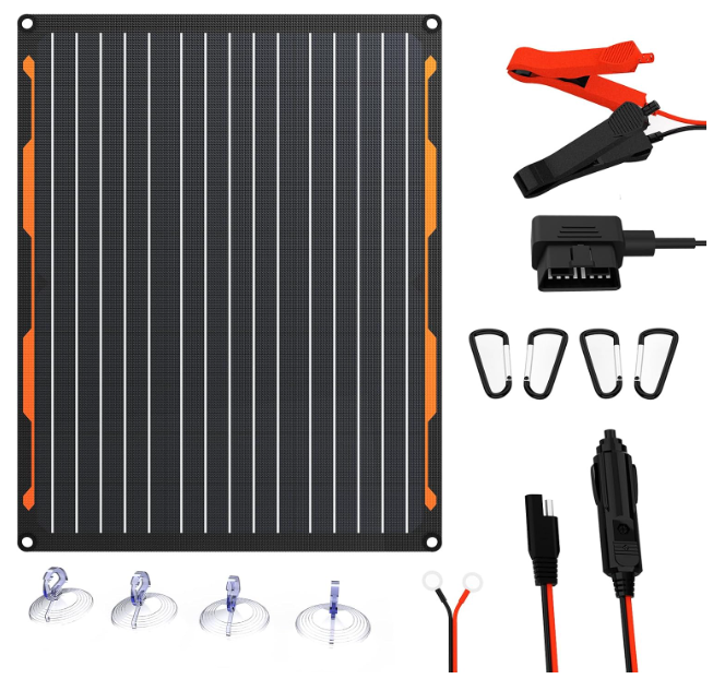 FlexSolar TC20 12V Solar Panel Battery Trickle Charger Maintainer Kits | 20W