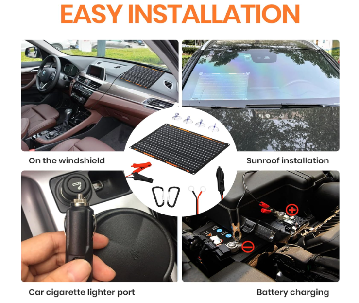 FlexSolar TC20 12V Solar Panel Battery Trickle Charger Maintainer Kits | 20W