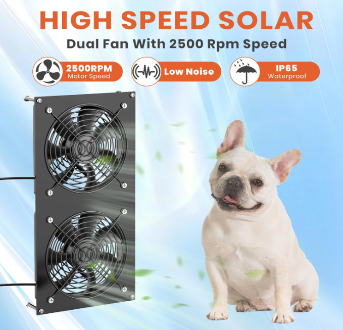 FlexSolar 12W Solar Powered Dual Fan Kit IP65 Waterproof