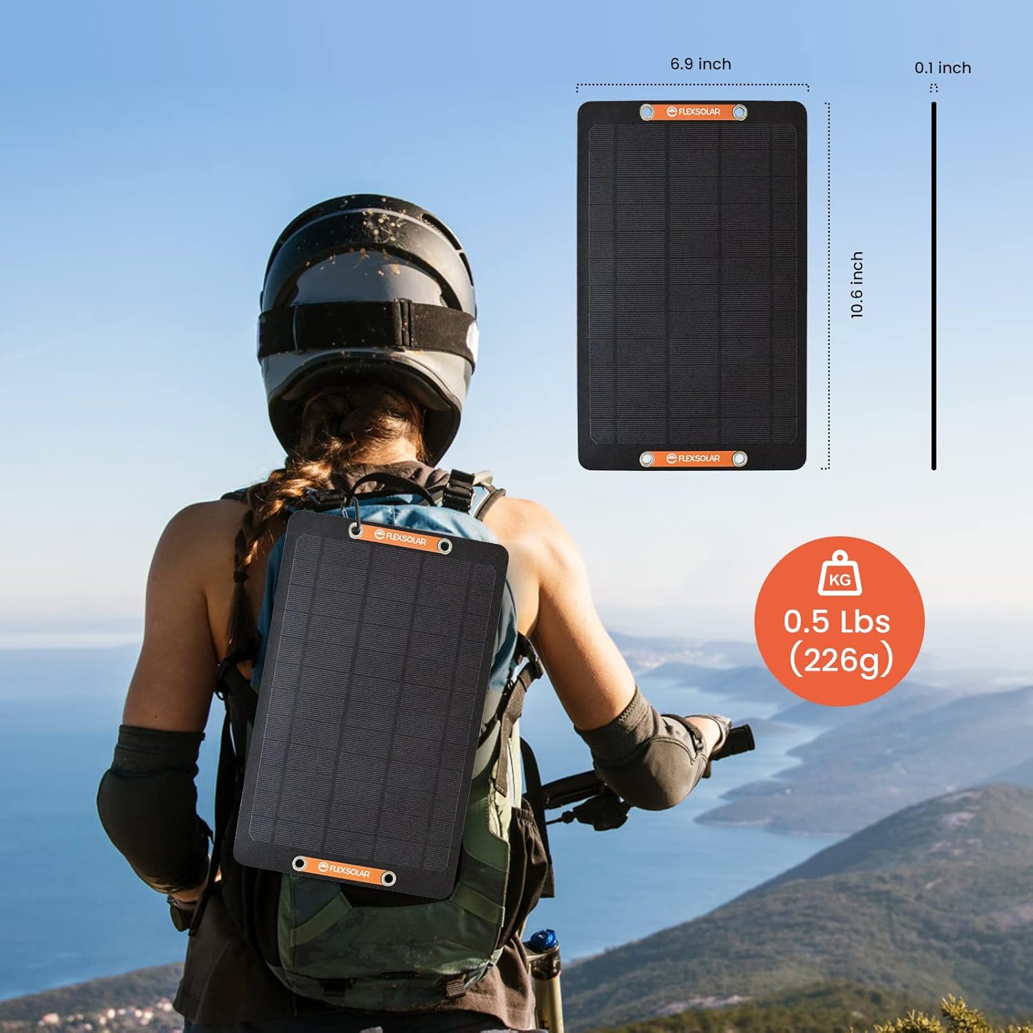 FlexSolar 2-Pack 6W USB Solar Panels for Bicycle & Outdoor Devices | 12W Combined
