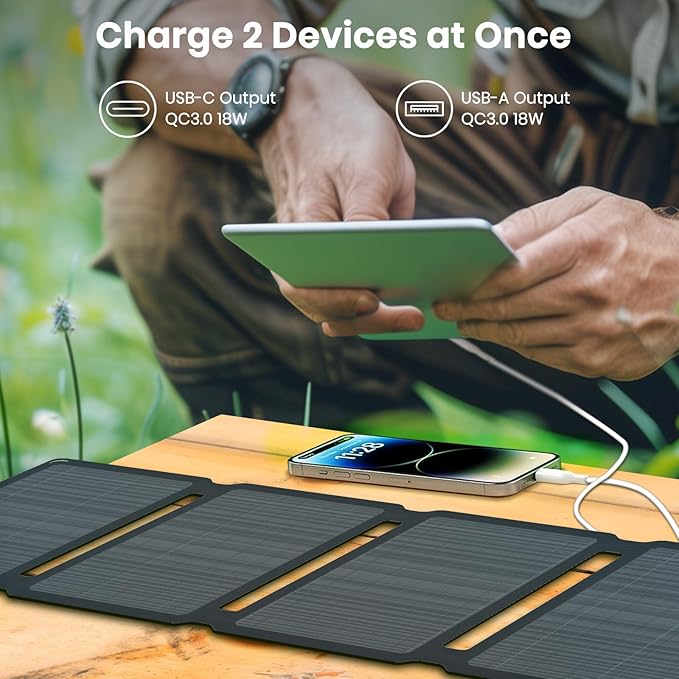 FlexSolar® E30 Portable Solar Phone Charger | 30W