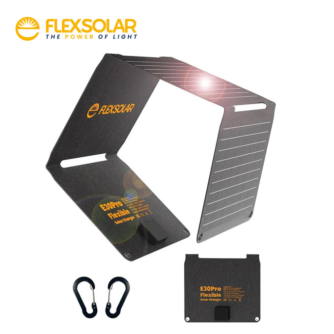 FlexSolar E30PRO Foldable Portable Solar Panel Charger | 30W